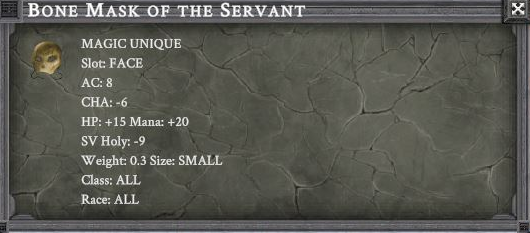 BONE MASK OF THE SERVANT item card